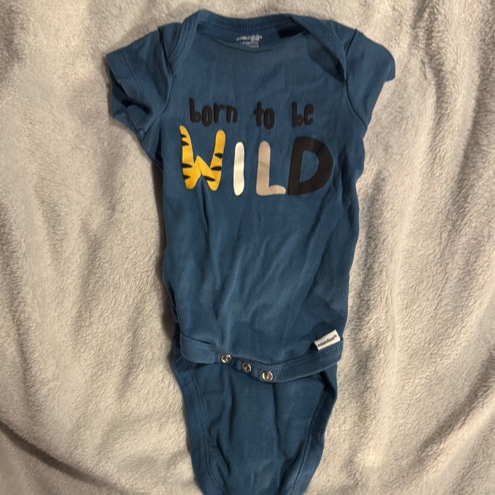 Cute Blue 'Born to be Wild' Baby Onesie